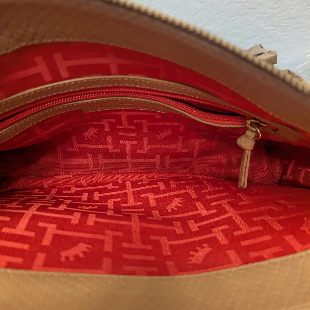 Elaine Turner Tan Snakeskin Embossed Leather Bamboo Handle Satchel Crossbody Bag